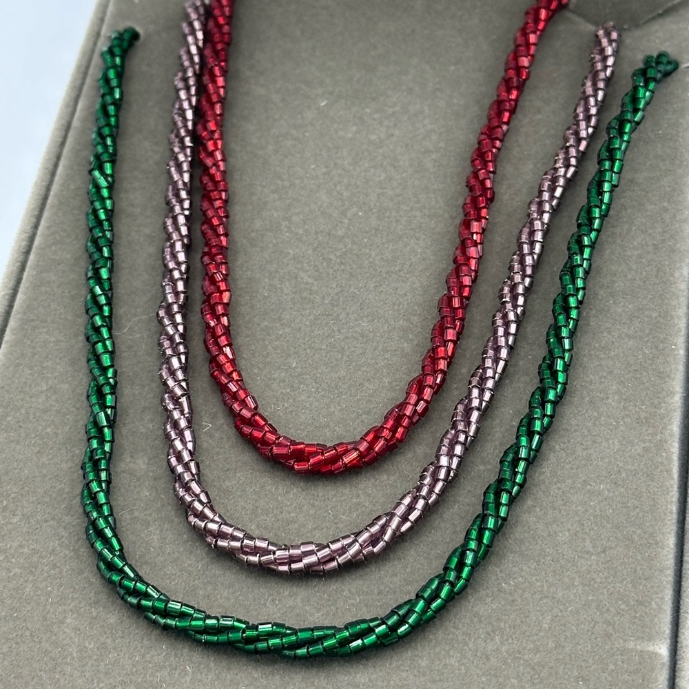 Nolan Miller Glamour Collection Couture Color Bugle Bead Necklace NIB